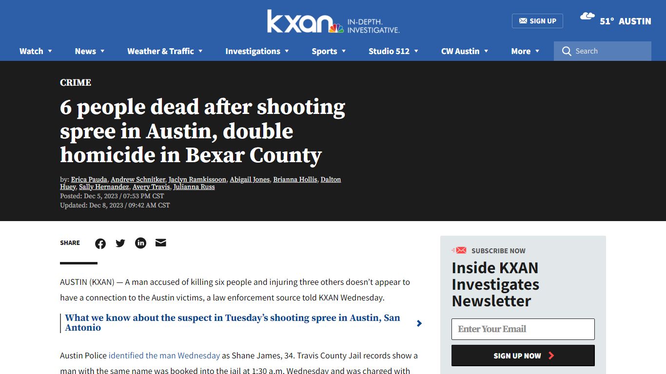 6 people dead after shooting spree in Austin, double homicide in Bexar ...